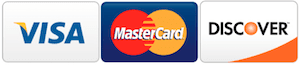 We accept Visa, Mastercard, and Discover.